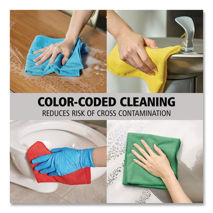 Microfiber Cleaning Cloths, 16 x 16, Yellow, 24/Pack