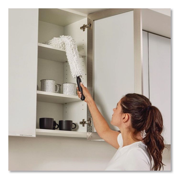 HYGEN Quick-Connect Microfiber Dusting Wand Sleeve, White, 6/Carton