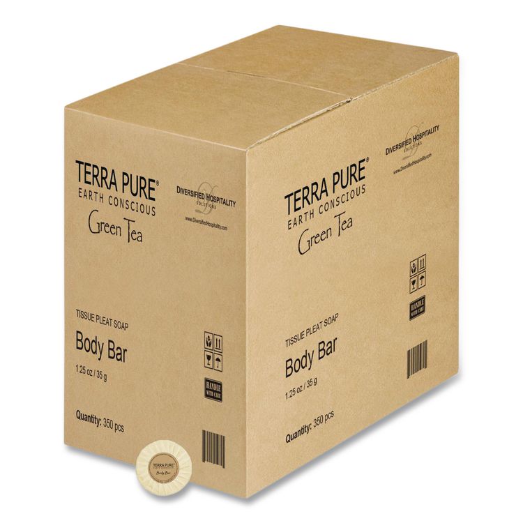 Terra Pure Cleansing Bar, Green Tea Lemongrass, 1.25 oz, 350/Carton