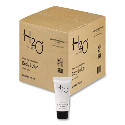 H2O Therapy Single Use Body Lotion, 0.85 oz Tube, White Tea and Lemongrass Scent, 300/Carton