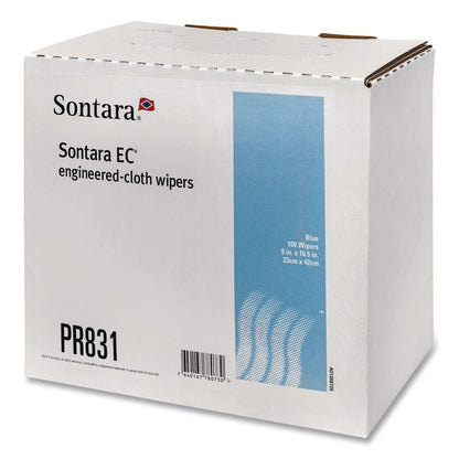 Sontara EC Wipers, 16.5 x 9, Blue, Interfold Dispenser Box, 100 Wipers/Box, 8 Boxes/Carton