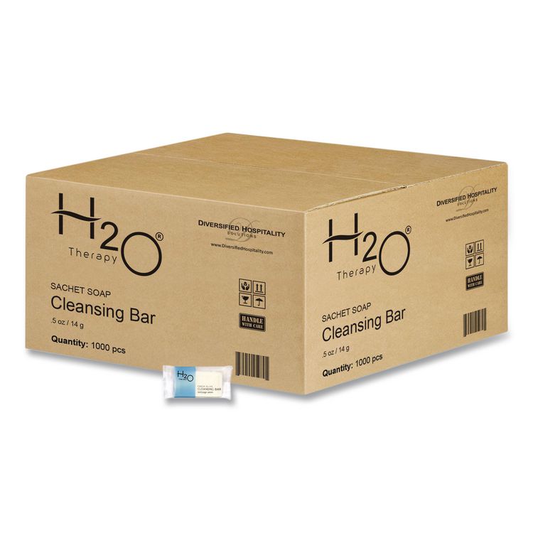 H2O Therapy Soaps, White Tea and Lemongrass Scent, 0.5 oz Bar, 1,000/Carton