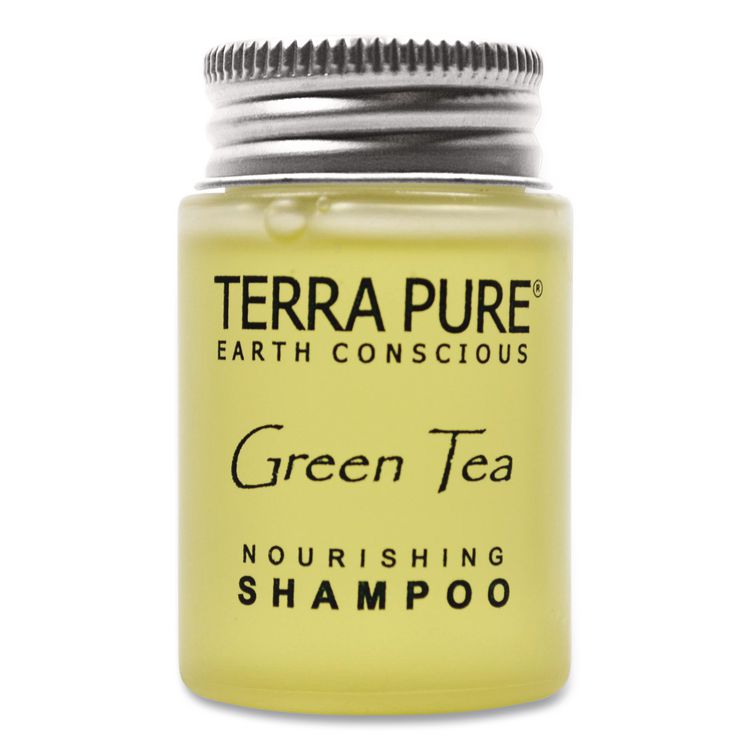 Terra Pure Shampoo Jam Jar, Green Tea Lemongrass Scent, 1 oz Jar, 300/Carton