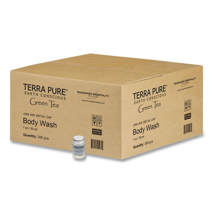 Terra Pure Body Wash Jam Jar, Green Tea Lemongrass, 1 oz Jar, 300/Carton