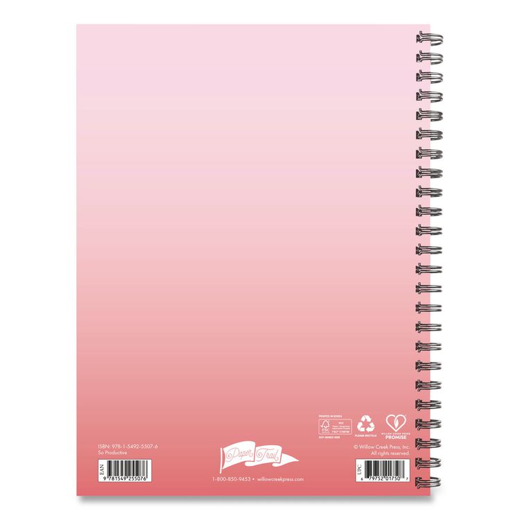 So Productive Undated Journal, Medium/College Rule, Pink Cover, (80) 8 x 6 Sheets