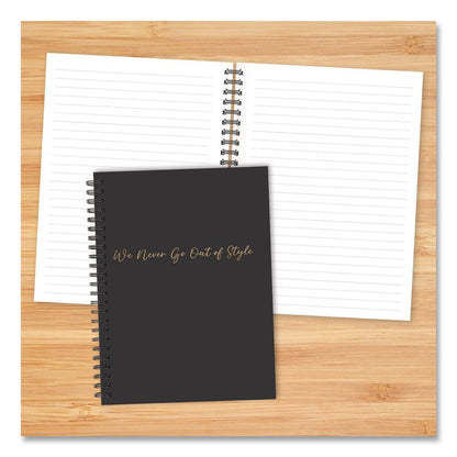 Style Undated Journal, Edition, Medium/College Rule, Black/Gold Cover, (80) 8 x 6 Sheets