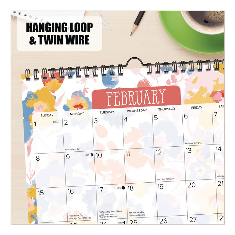 Meadow Flowers 2026 Spiral Wall Calendar, Floral Artwork, 12 x 12, Multicolor Sheets, 12-Month (Jan to Dec): 2026