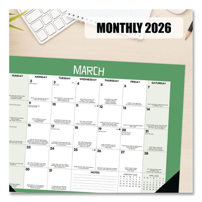 Bad Dad Jokes Monthly Desk Pad Calendar, 17 x 12, White/Multicolor Sheets, Black Headband/Corners, 12-Month (Jan to Dec) 2026