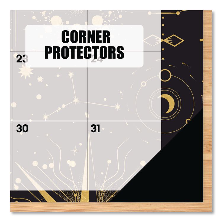 Celestial Small Monthly Desk Pad Calendar, 17 x 12, Black/Gold/Gray Sheets, Black Headband/Corners, 12-Month (Jan-Dec) 2026