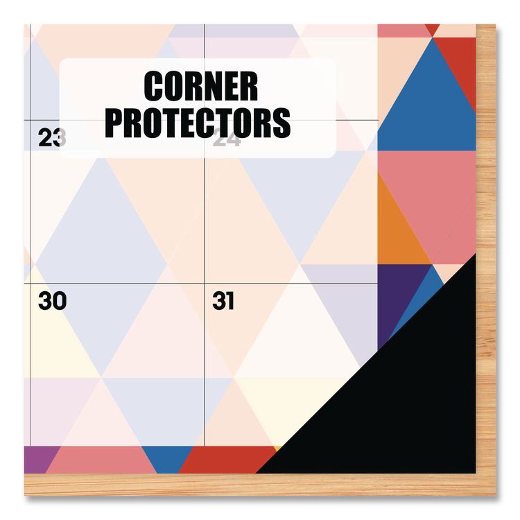 Modern Small Geometric Monthly Desk Pad Calendar, 17 x 12, Multicolor Sheets, Black Headband/Corners, 12-Month (Jan-Dec) 2026