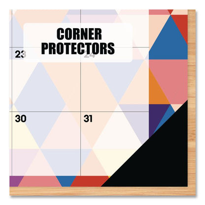Modern Small Geometric Monthly Desk Pad Calendar, 17 x 12, Multicolor Sheets, Black Headband/Corners, 12-Month (Jan-Dec) 2026