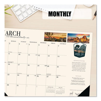 National Parks Small Monthly Desk Pad Calendar, 17 x 12, Multicolor Sheets, Black Headband/Corners, 12-Month (Jan-Dec) 2026