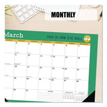 Punny Art of David Olenick Monthly Desk Pad Calendar, 17x12, White/Multicolor, Black Headband/Corners, 12-Month Jan-Dec 2026