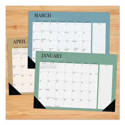 Urban Chic Small Monthly Desk Pad Calendar, 17 x 12, White Sheets, Black Headband/Corners, 12-Month (Jan to Dec): 2026