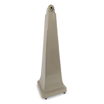 GroundsKeeper Cigarette Waste Collector, Pyramid, 1 gal, 12.25 x 39.75, Beige