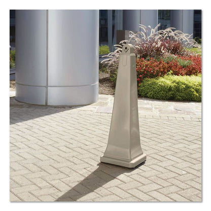 GroundsKeeper Cigarette Waste Collector, Pyramid, 1 gal, 12.25 x 39.75, Beige