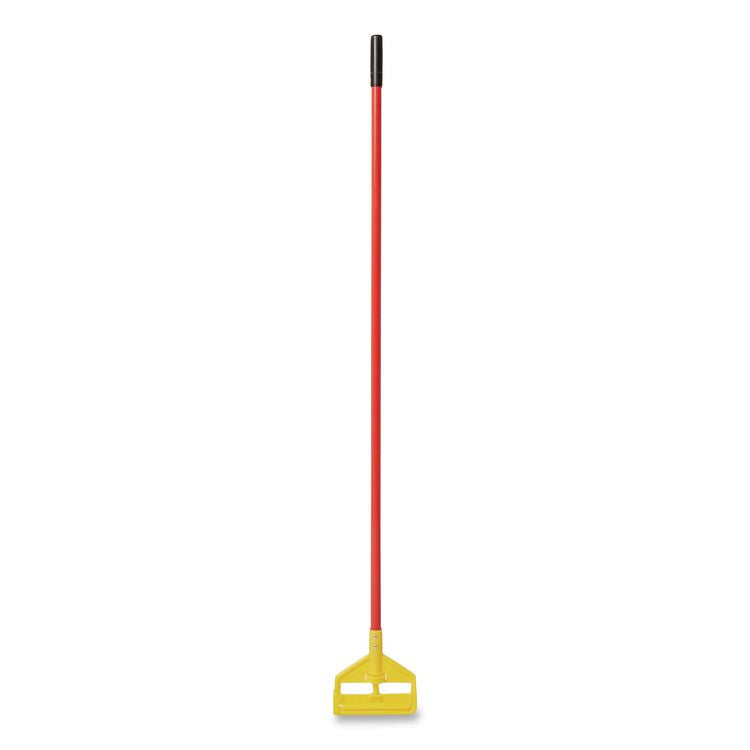 Invader Fiberglass Side-Gate Wet-Mop Handle, 60", Red/Yellow