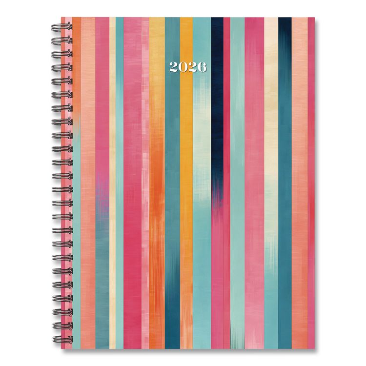 Happy Stripe Weekly/Monthly Planner, 8.5 x 6,5, Multicolor Cover, 12-Month (Jan to Dec): 2026