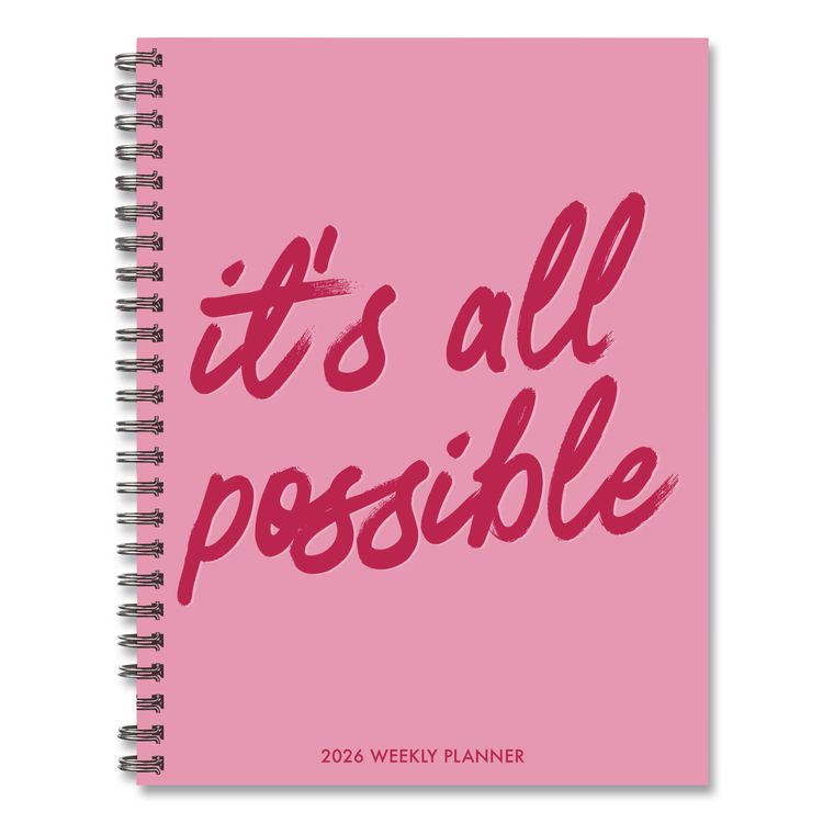 It's All Possible Weekly/Monthly Planner, 8.5 x 6.5, Pink Cover, 12-Month (Jan to Dec): 2026