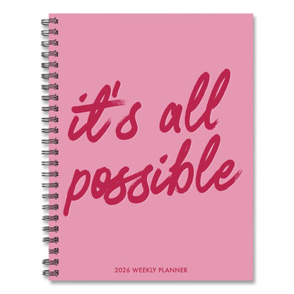 It's All Possible Weekly/Monthly Planner, 8.5 x 6.5, Pink Cover, 12-Month (Jan to Dec): 2026