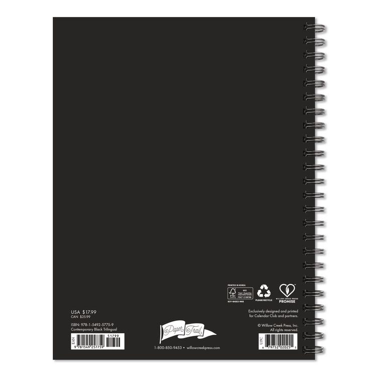 Contemporary Black (Trilingual) Weekly/Monthly Planner, 8.5 x 6.5, Black Cover, 12-Month (Jan to Dec): 2026