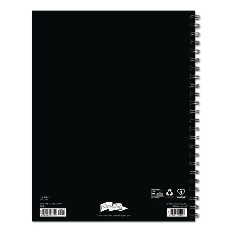 Black Weekly/Monthly Planner, 11 x 8.5, Black Cover, 12-Month (Jan to Dec): 2026