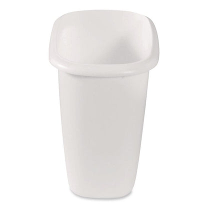 Open-Top Wastebasket, 6 qt, Plastic, White, 6/Carton