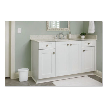 Open-Top Wastebasket, 6 qt, Plastic, White, 6/Carton