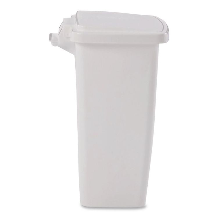 Step-On Waste Can, 8.25 gal, Plastic, White
