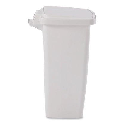 Step-On Waste Can, 8.25 gal, Plastic, White