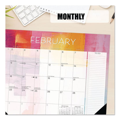 Abstract Art Large Monthly Desk Pad Calendar, 22x17, White/Multicolor Sheets, Black Headband/Corners, 12-Month (Jan-Dec) 2026