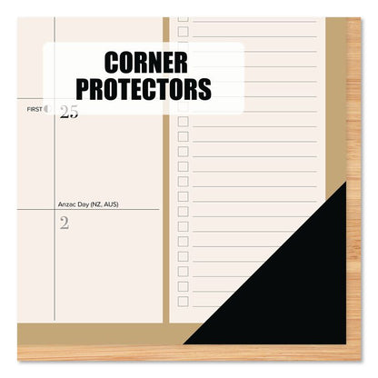 Modern Minimalist Large Monthly Desk Pad Calendar, 22x17, White/Teal Sheets, Black Headband/Corners, 12-Month (Jan-Dec) 2026