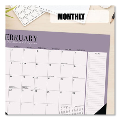 Modern Minimalist Large Monthly Desk Pad Calendar, 22x17, White/Teal Sheets, Black Headband/Corners, 12-Month (Jan-Dec) 2026