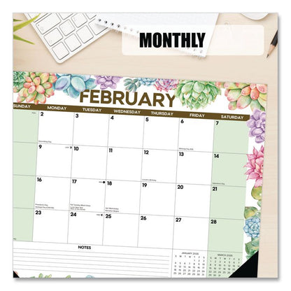 Succulents Large Monthly Desk Pad Calendar, 22 x 17, White/Multicolor Sheets, Black Headband/Corners, 12-Month (Jan-Dec) 2026