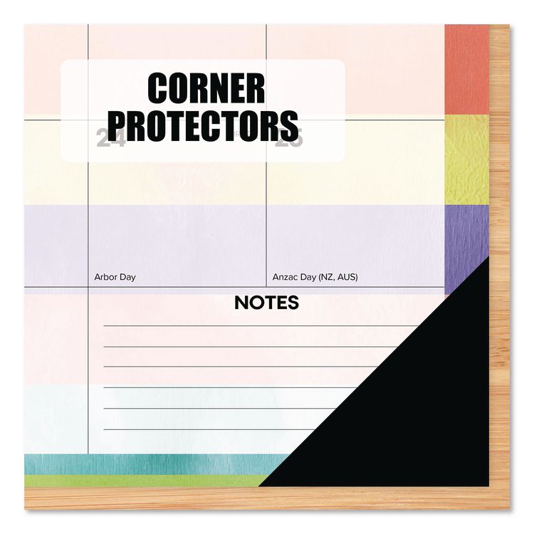 Watercolor Stripes Large Monthly Desk Pad Calendar, 22x17, Multicolor Sheets, Black Headband/Corners, 12-Month (Jan-Dec) 2026