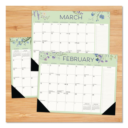 Wildflowers Large Monthly Desk Pad Calendar, 22 x 17, Multicolor Sheets, Black Headband/Corners, 12-Month (Jan to Dec) 2026