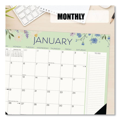 Wildflowers Large Monthly Desk Pad Calendar, 22 x 17, Multicolor Sheets, Black Headband/Corners, 12-Month (Jan to Dec) 2026