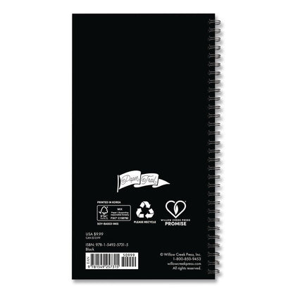 Black Softcover Weekly/Monthly Spiral Planner. 6.5 x 3.5, Black Cover, 12-Month (Jan to Dec): 2026