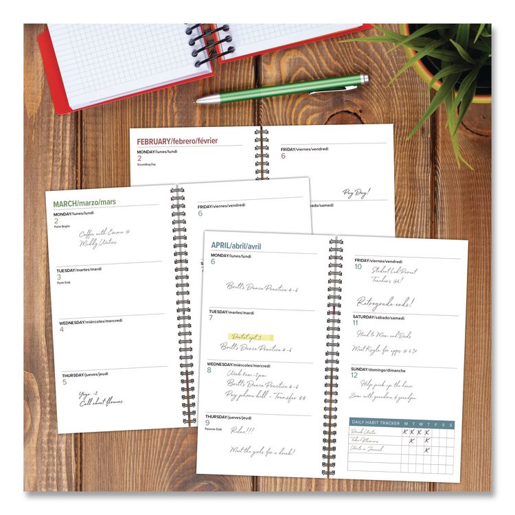 Black Softcover Weekly/Monthly Spiral Planner. 6.5 x 3.5, Black Cover, 12-Month (Jan to Dec): 2026