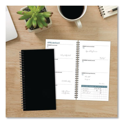 Black Softcover Weekly/Monthly Spiral Planner. 6.5 x 3.5, Black Cover, 12-Month (Jan to Dec): 2026