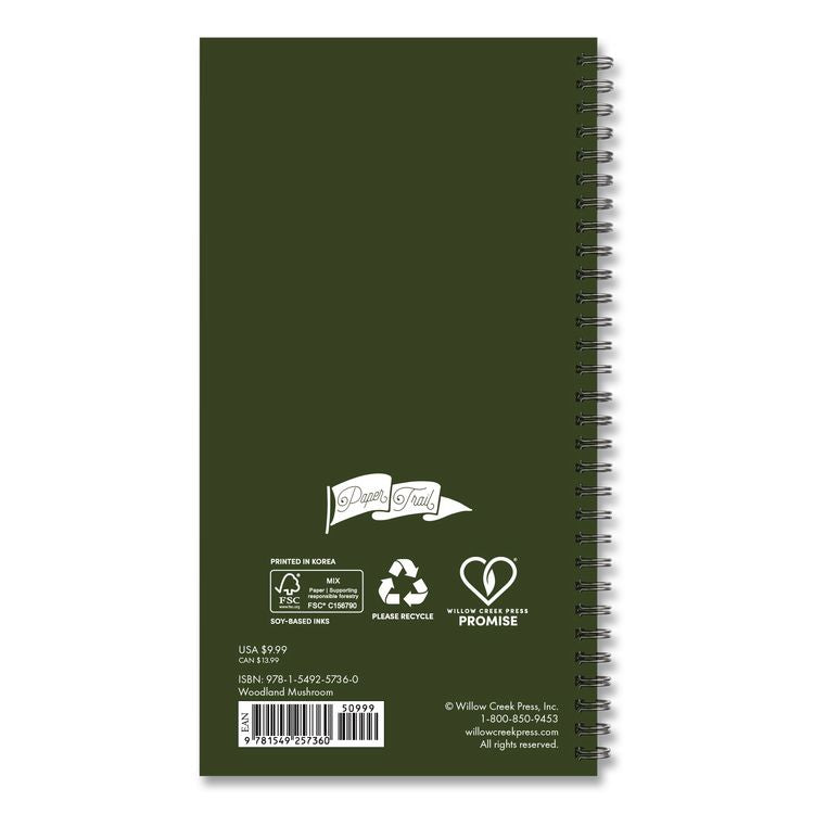 Woodland Mushroom Softcover Weekly/Monthly Spiral Planner, 6.5 x 3.5, Multicolor Cover, 12-Month (Jan to Dec): 2026