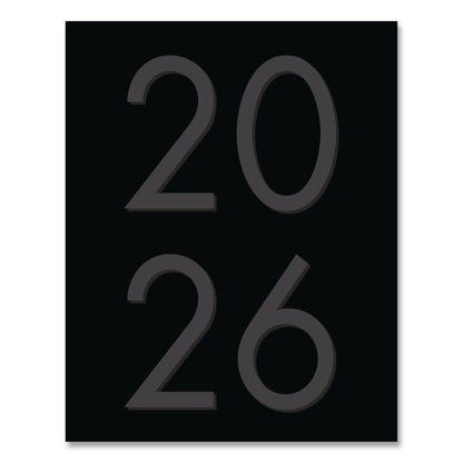 Basic Black Monthly Planner, 9.5 x 7.5, Black Cover, 12-Month (Jan to Dec): 2026
