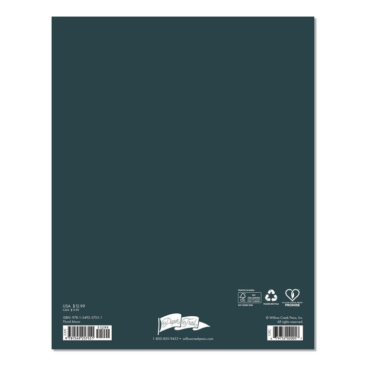 Floral Moon Monthly Planner, 9.5 x 7.5, Black Cover, 12-Month (Jan to Dec): 2026