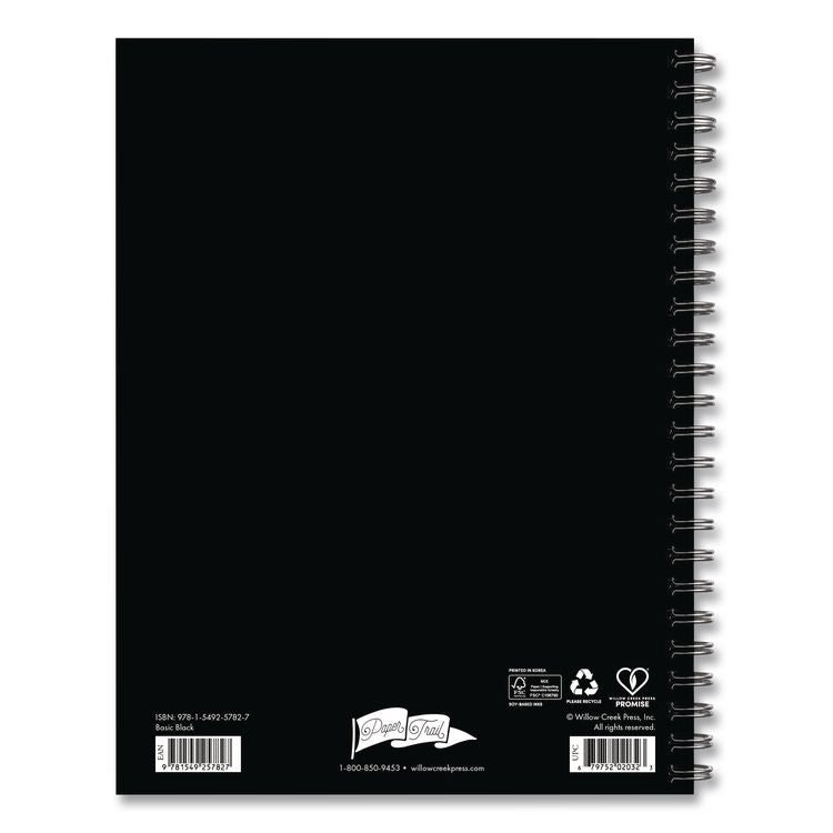 Basic Black Weekly/Monthly Planner, 8.5 x 6.5 Black Cover, 12-Month (Jan to Dec): 2026