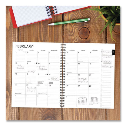 Basic Black Weekly/Monthly Planner, 11 x 8.5, Black Cover, 12-Month (Jan to Dec): 2026
