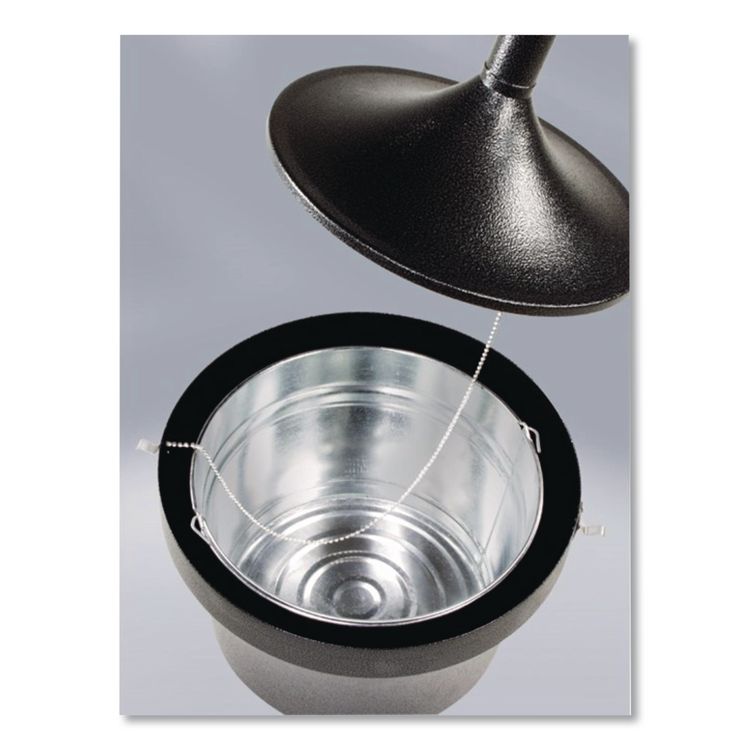 Aladdin Smokers' Station, Round, Steel, 4.5 gal, 16 dia x 38.75, Charcoal