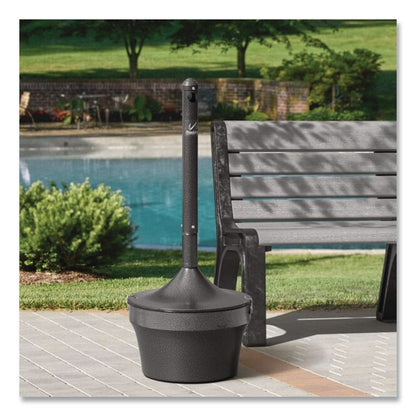 Aladdin Smokers' Station, Round, Steel, 4.5 gal, 16 dia x 38.75, Charcoal