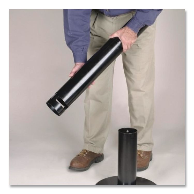 Smoker's Pole, Round, Steel, 0.9 gal, 4 dia x 41h, Black