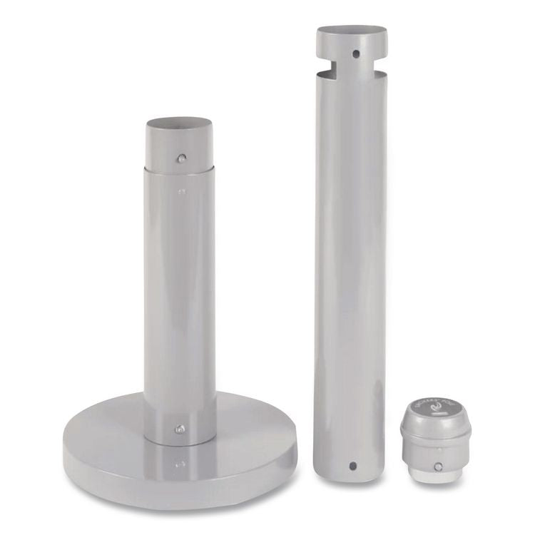 Smoker's Pole, Round, Steel, 0.9 gal, 4 dia x 41h, Silver