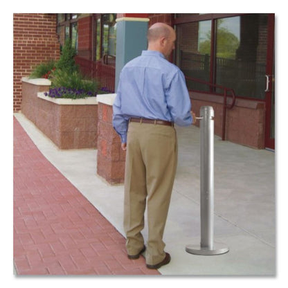 Smoker's Pole, Round, Steel, 0.9 gal, 4 dia x 41h, Silver